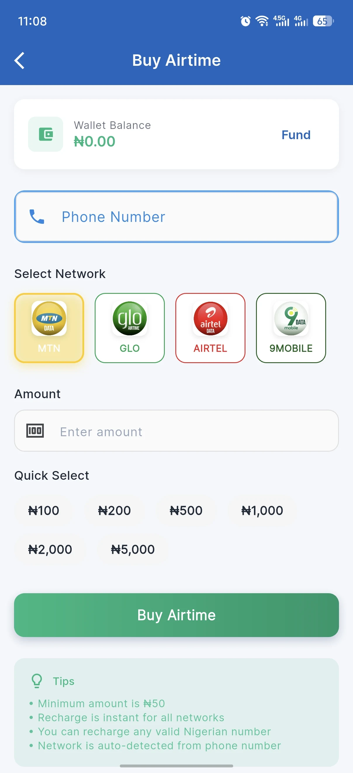 Tong Data Sub screenshot